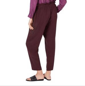 Eileen Fisher Cassis Tencel Drawstring Waist Ankle Pants